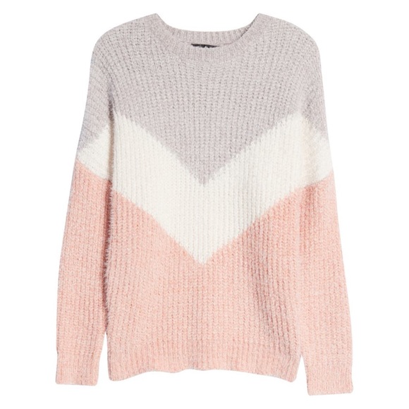 NWOT Lulu’s Talk the Block Eyelash Knit Crewneck Long Sleeve Sweater Size S - Picture 2 of 13